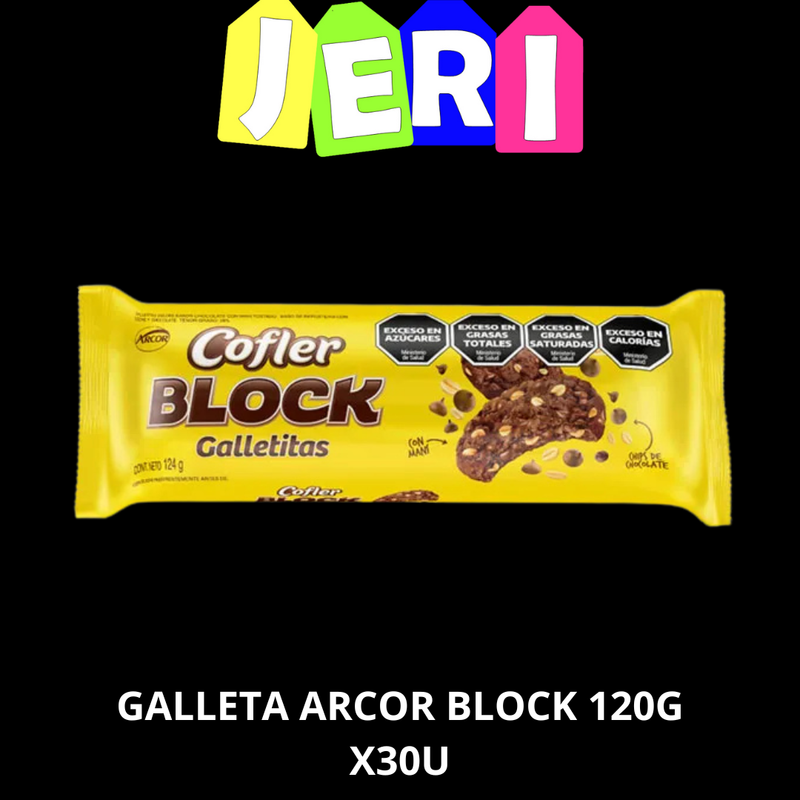 GALLETA ARCOR BLOCK 124G X30U
