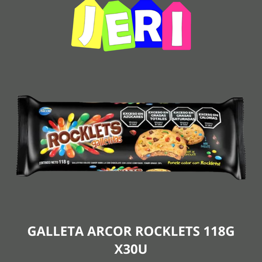 GALLETA ARCOR ROCKLETS 118G X30U