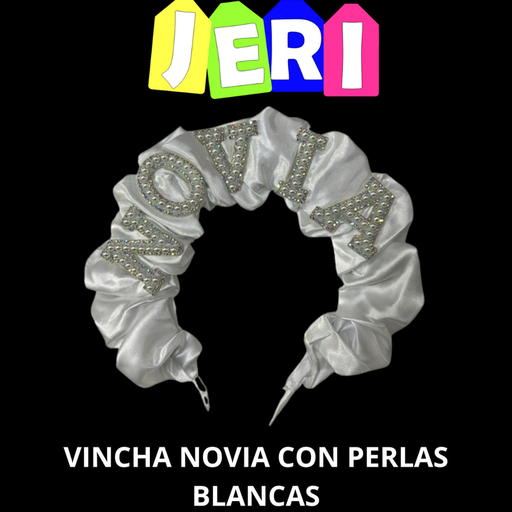 VINCHA NOVIA CON PERLAS BLANCAS