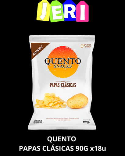 SNACKS QUENTO PAPAS CLASICAS 90G X18U 