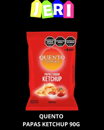 SNACKS QUENTO PAPAS KETCHUP 90G 