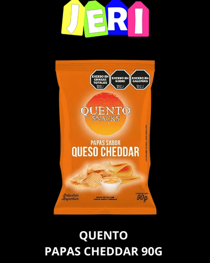 SNACKS QUENTO PAPAS CHEDDAR 90G