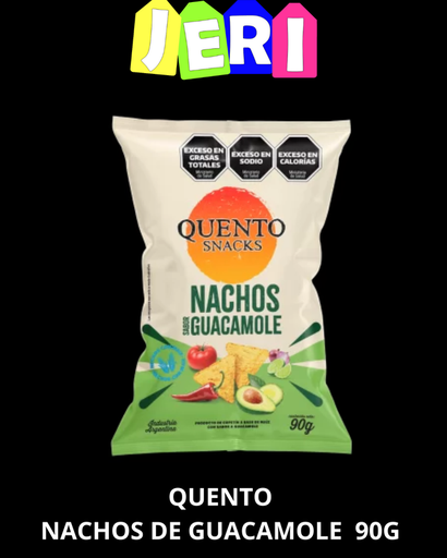 SNACKS QUENTO NACHOS GUACAMOLE 90G
