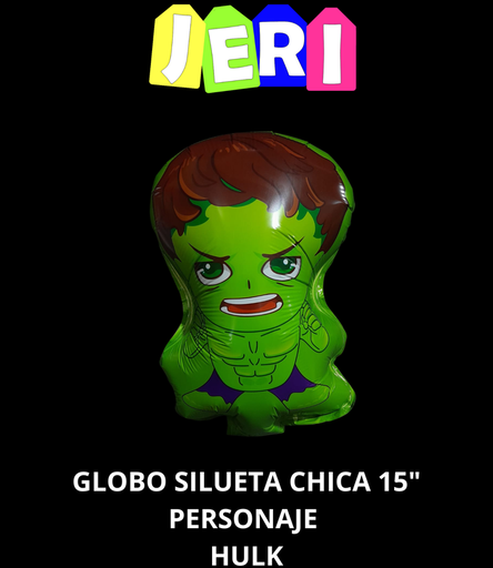 [7273] GLOBO SILUETA CHICA 15" PERSONAJE (HULK)